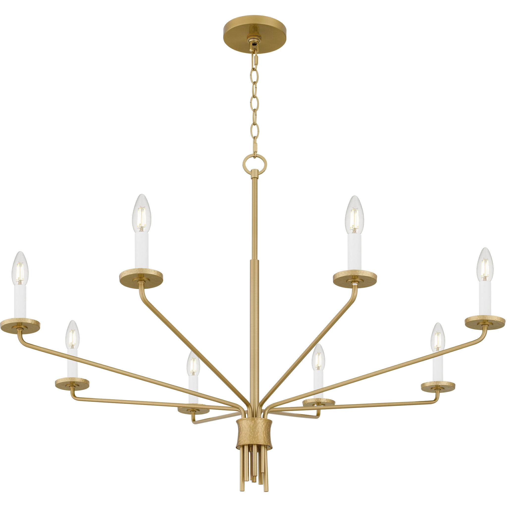 Alexander 8 Light 40 inch Brushed Gold Chandelier Ceiling Light