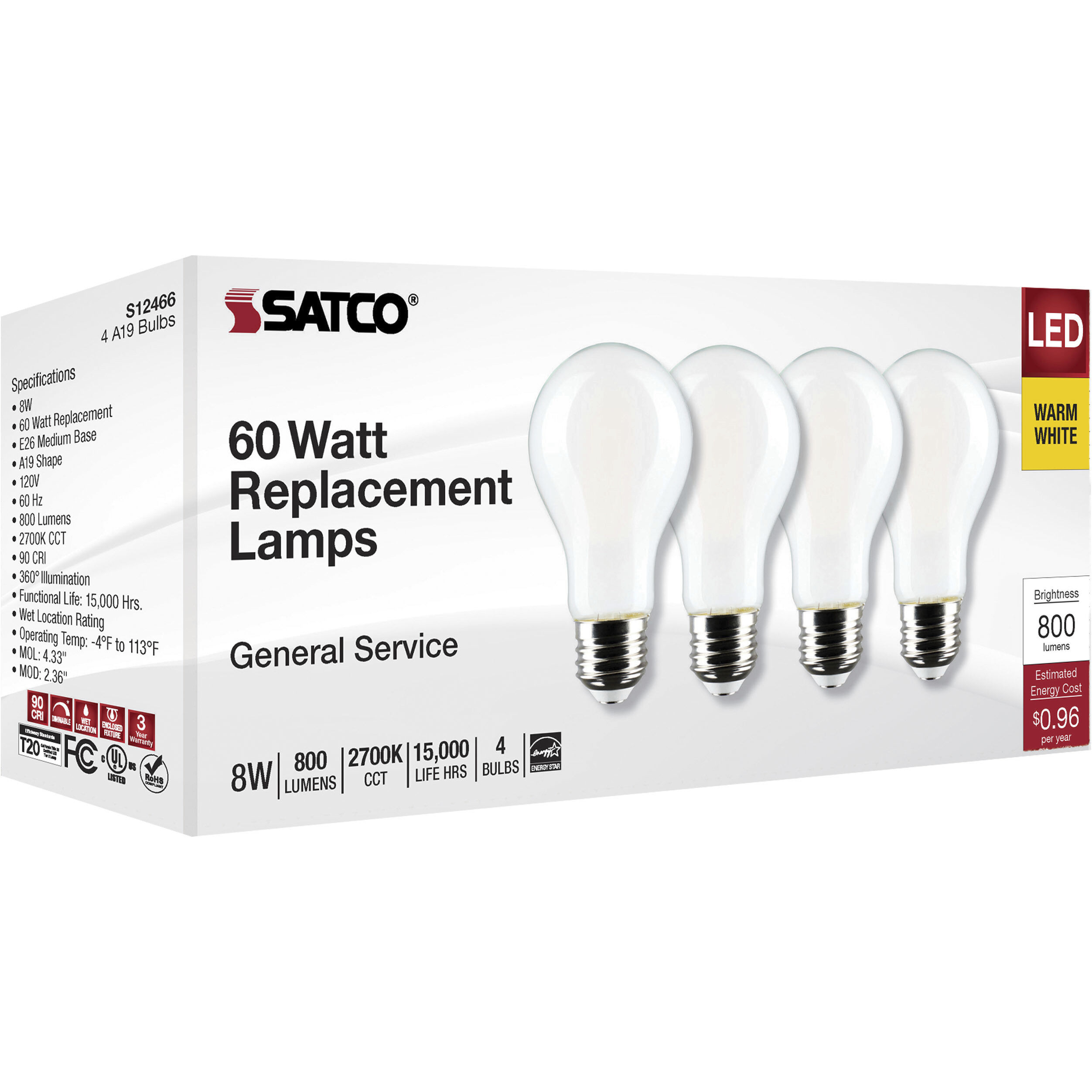 Satco 60 watt 580 lumens online