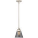 Nouveau 2 Cone LED 6.25 inch Polished Nickel Mini Pendant Ceiling Light in Plated Smoke