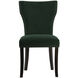 Upholstered Dark Brown/Brass Dining Chair in Green