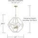 Geo 4 Light 24 inch Flat White and Matte Brass Pendant Ceiling Light