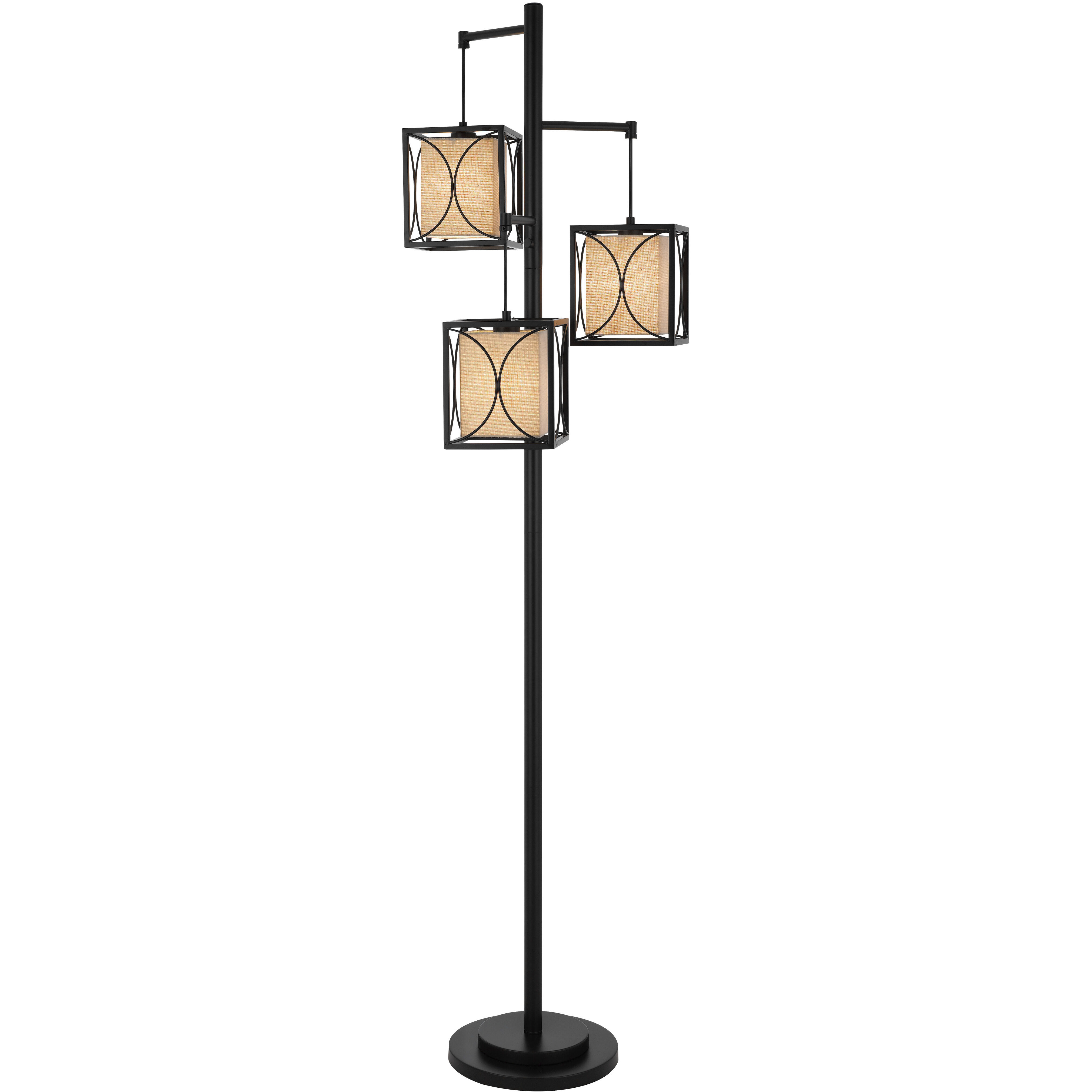 Lantern 72.5 inch 60.00 watt Black Iron Floor Lamp Portable Light