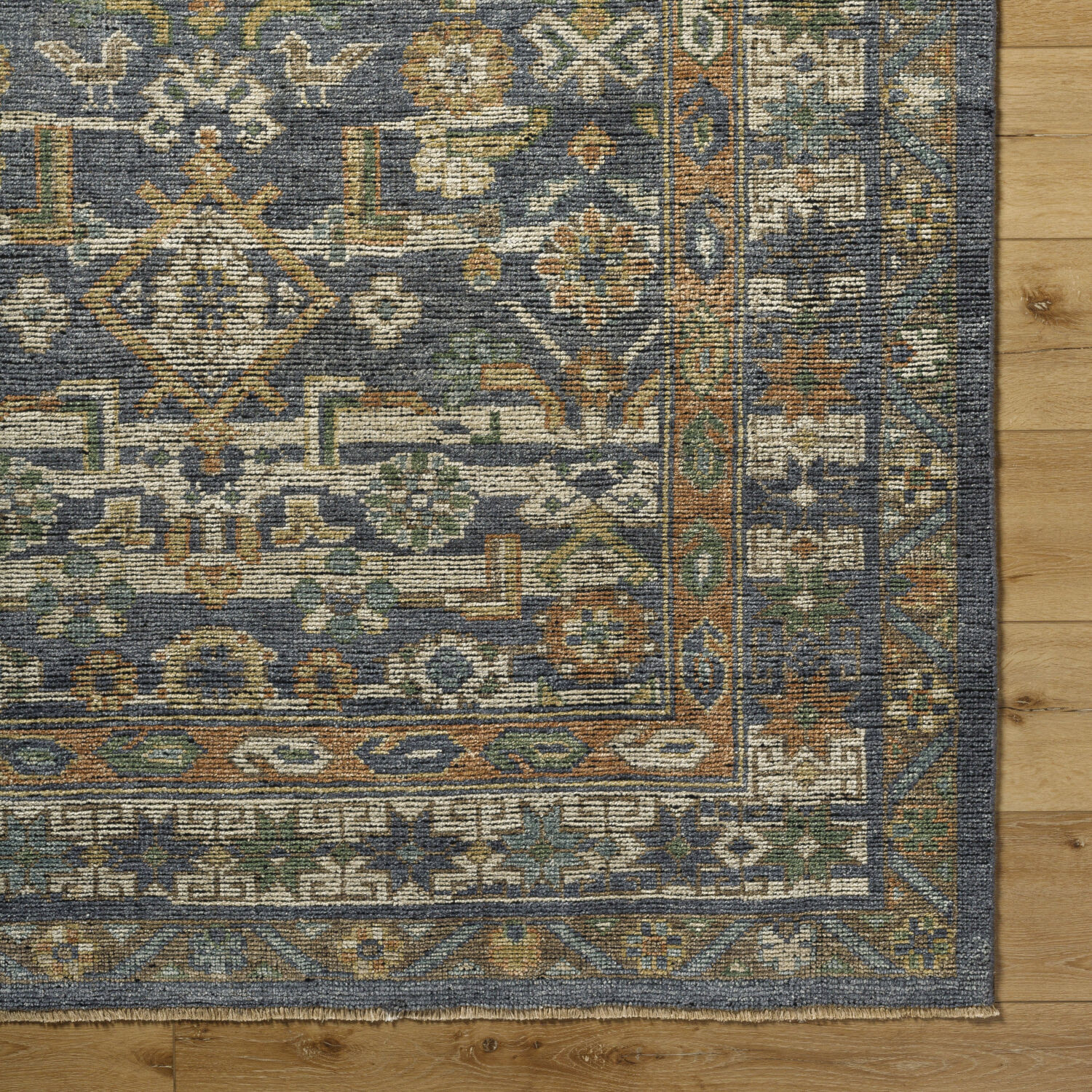 Reign 120 X 30 inch Navy / Sage / Olive / Oatmeal / Brown Handmade Rug in 2.5 X 10