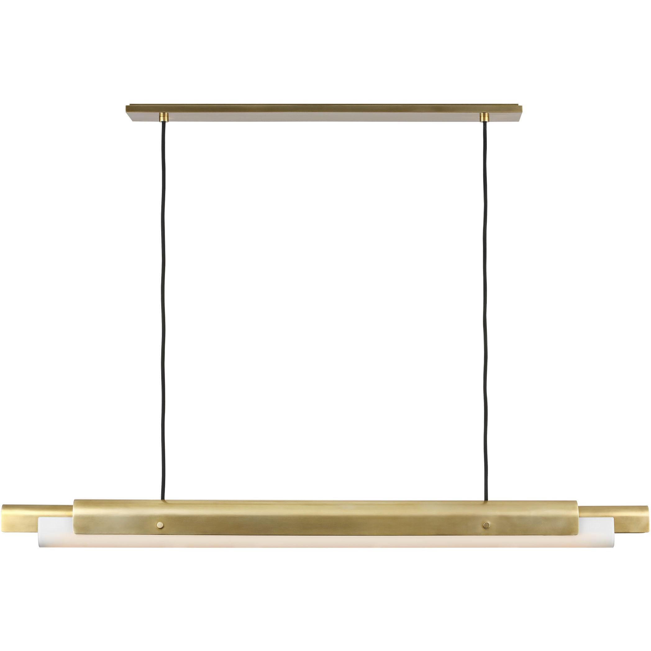 Avroko Ambrose Linear Chandelier Ceiling Light in Hand Rubbed Antique Brass