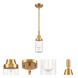 Franklin Restoration Dover 1 Light 5 inch Satin Gold Mini Pendant Ceiling Light in Seedy Glass