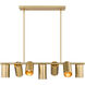 Lumina 7 Light 42 inch Modern Gold Linear Chandelier Ceiling Light