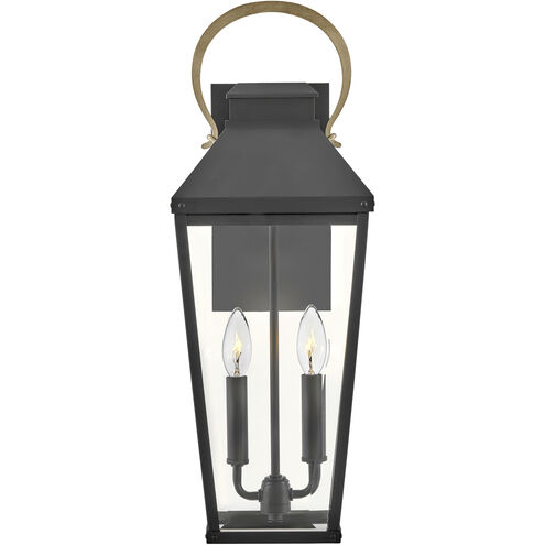 Dawson LED 22 inch Black with Burnished Bronze Outdoor Wall Mount Lantern