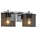 Wire Mesh 1 Light 14 inch Dark Bronze Bath Bar Wall Light in Square with Flat Rim, Era