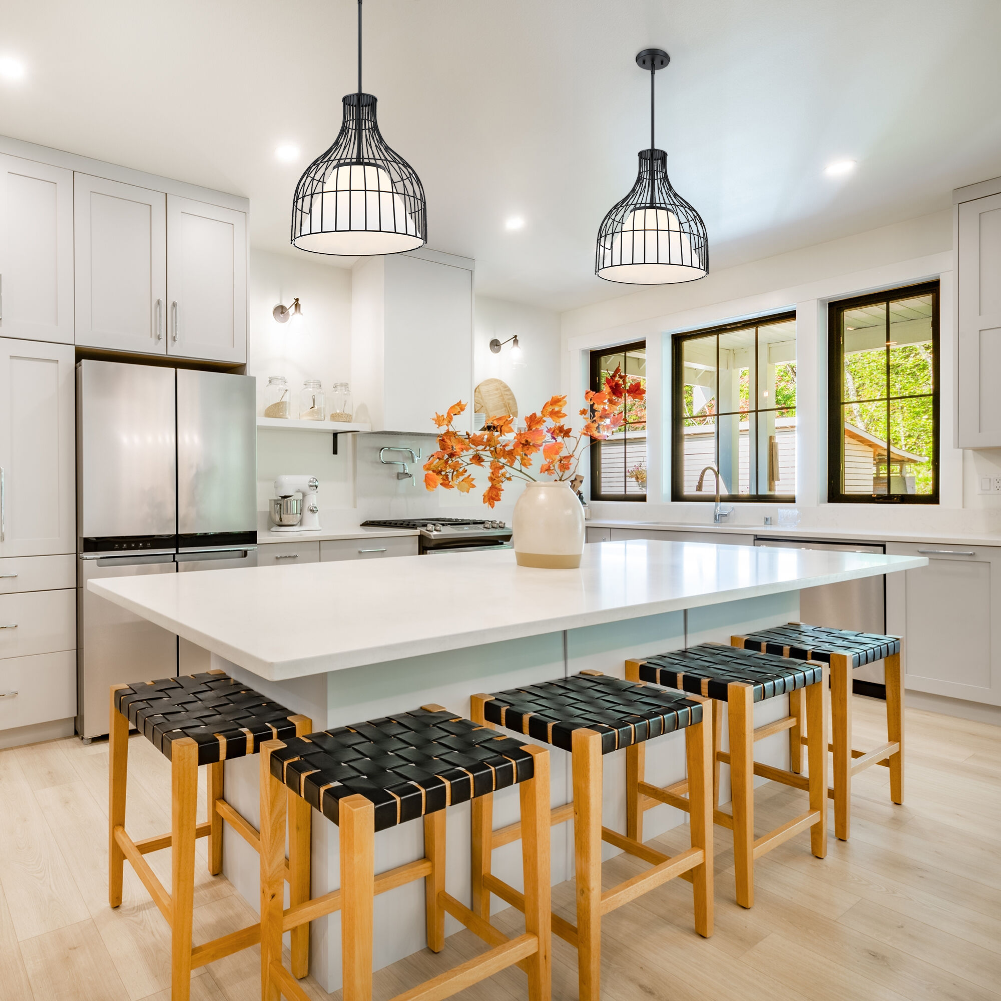 Evensong LED 15.75 inch Matte Black Pendant Ceiling Light