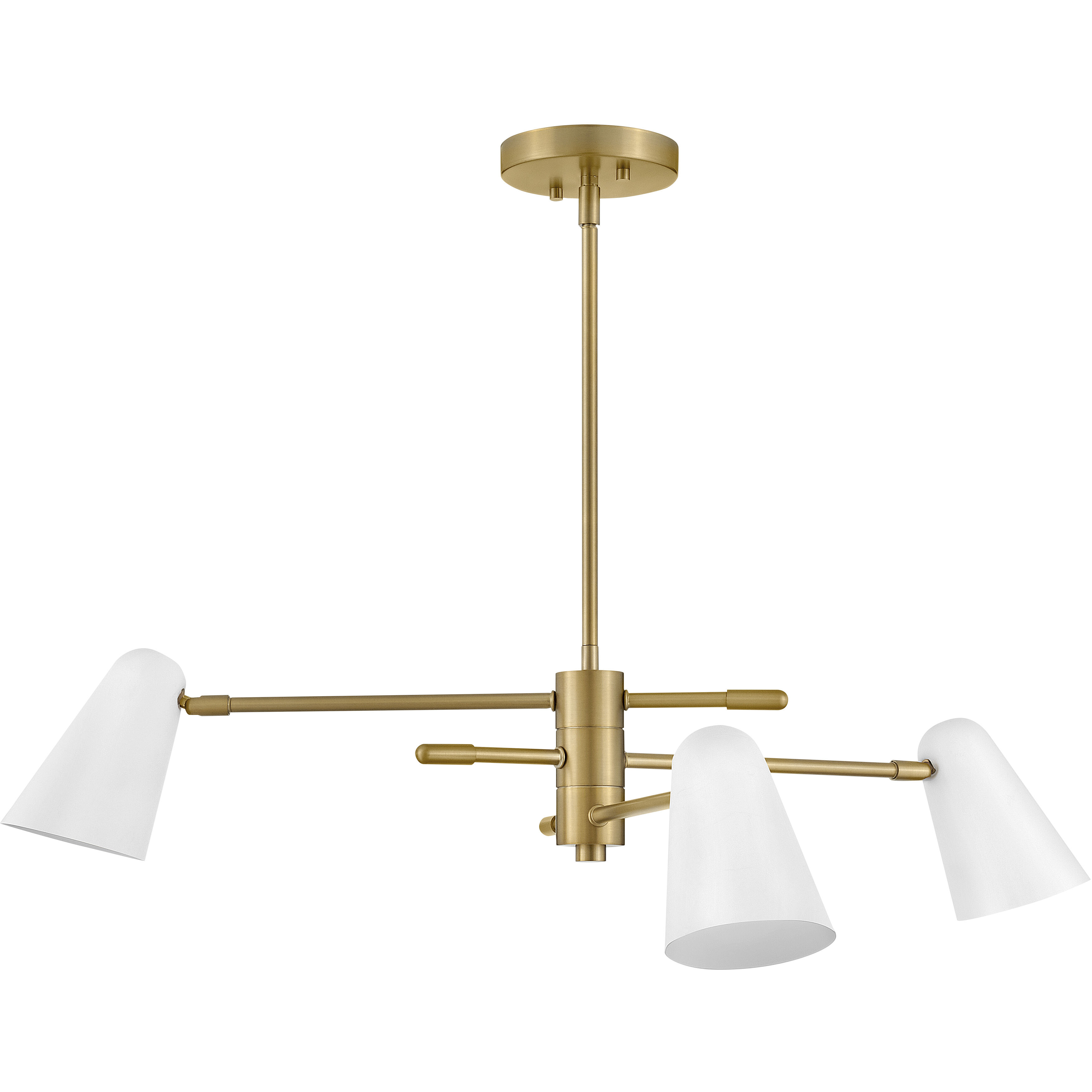 Birdie LED 30 inch Lacquered Brass with Matte White accents Chandelier Ceiling Light