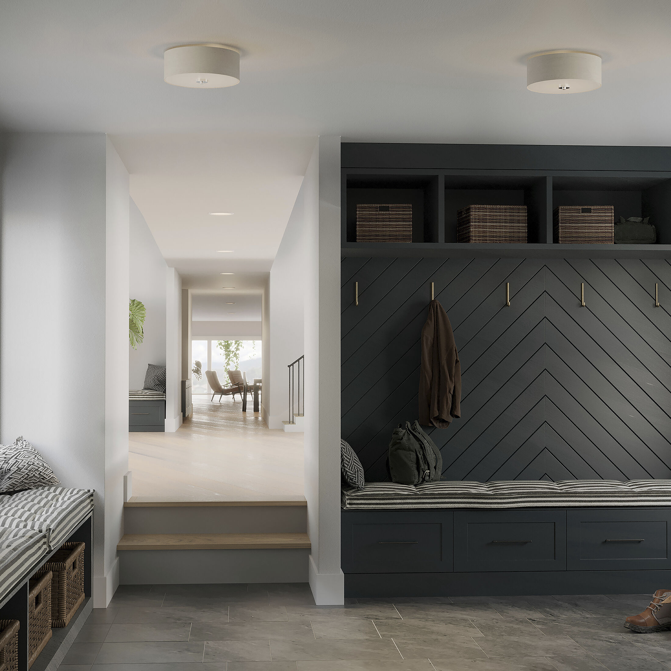 Mark 2 Light 13 inch Brushed Nickel Flush Mount Ceiling Light