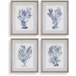 Shibori Coral 32.25 X 26.25 inch Framed Prints, Set of 4