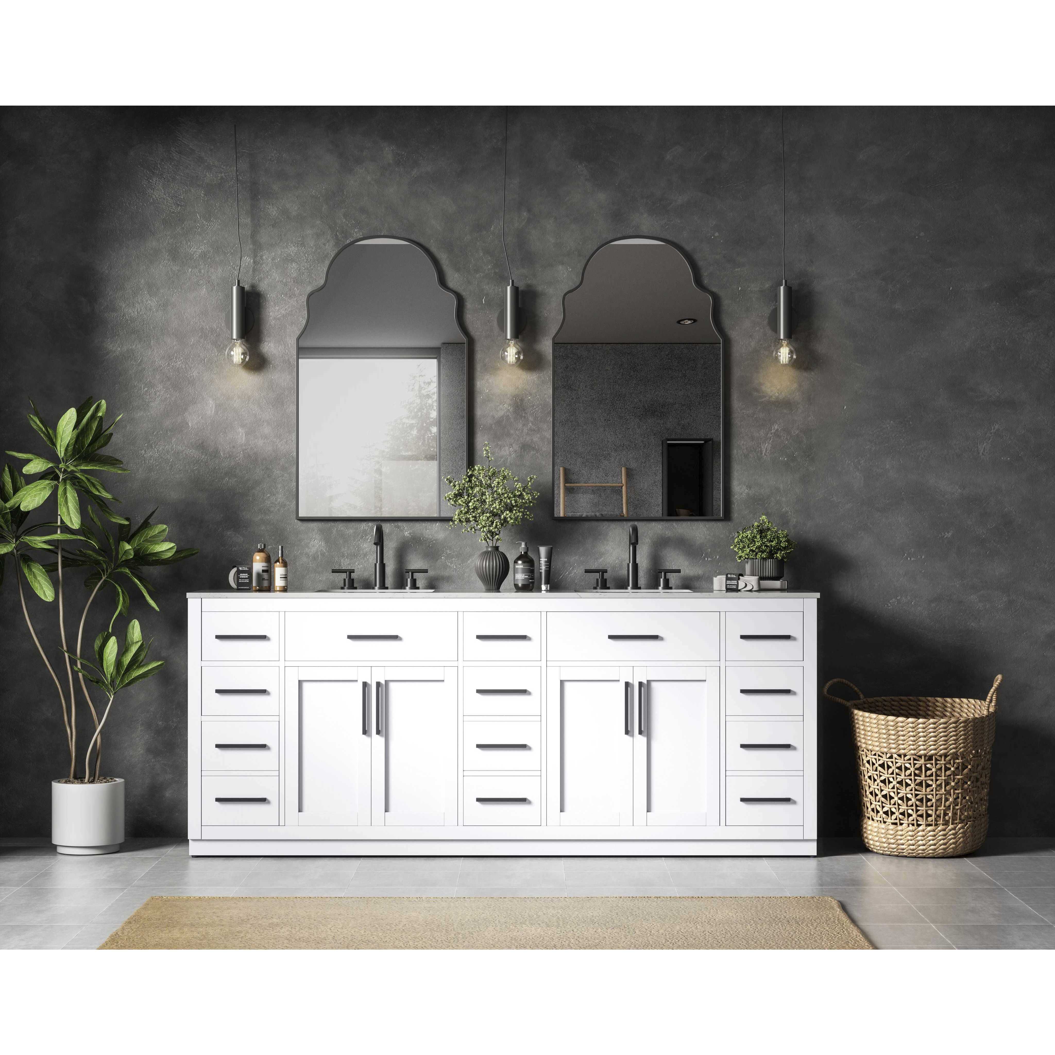 Alden 84 X 35 inch White Bathroom Vanity Cabinet