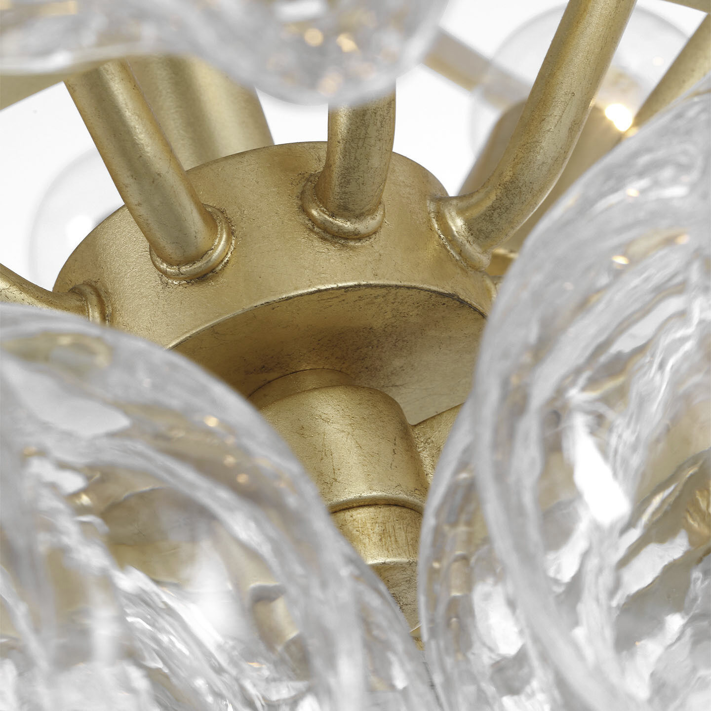 Julie Neill Caselli LED 35.5 inch Gild Basket Chandelier Ceiling Light in Clear Glass