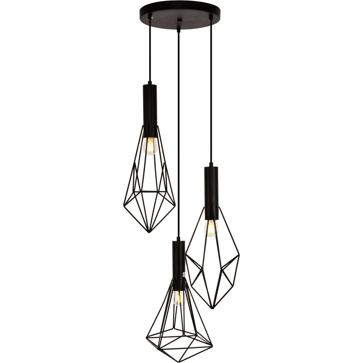 Jago 3 Light 16 inch Black Pendant Ceiling Light