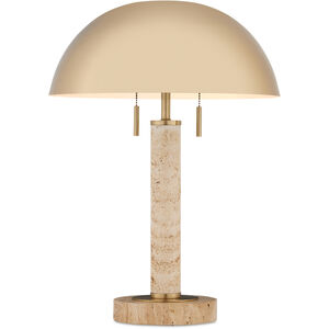 Miles 21.75 inch 7.00 watt Brass/Natural Table Lamp Portable Light