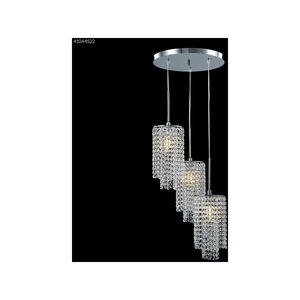 Contemporary 3 Light 16 inch Silver Crystal Chandelier Ceiling Light