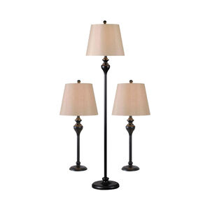 Charlotte 31 inch 100.00 watt Oil Rubbed Bronze Table Lamps Portable Light, plus Floor Lamp 3 Pack