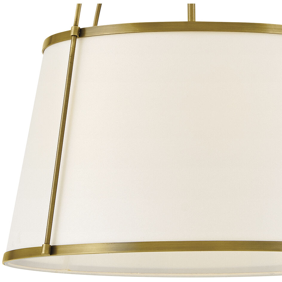 Clarke 4 Light 24.5 inch Lacquered Dark Brass Chandelier Ceiling Light in Lacquered Dark Brass with Off White