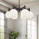 Alora Mood Castilla 6 Light 29.5 inch Matte Black Chandelier Ceiling Light in Opal Glass