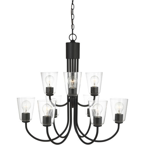 Miles 9 Light 29 inch Midnight Black Chandelier Ceiling Light