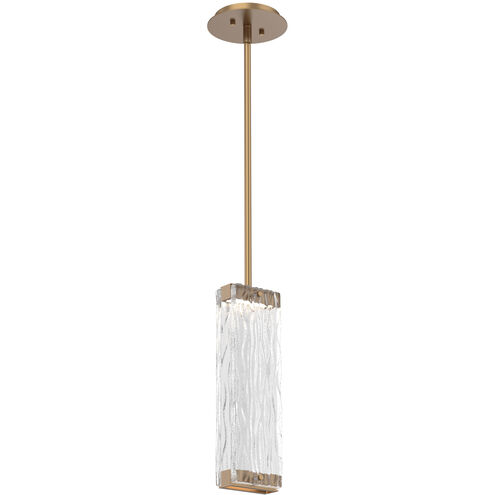 Tabulo LED Novel Brass Pendant Ceiling Light in 3000K LED, Tidal Cast