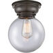 Aditi Large Beacon 1 Light 8 inch Oil Rubbed Bronze Flush Mount Ceiling Light in Clear Glass, Aditi