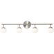 Pearl 4 Light 32 inch Satin Nickel Vanity Light Wall Light