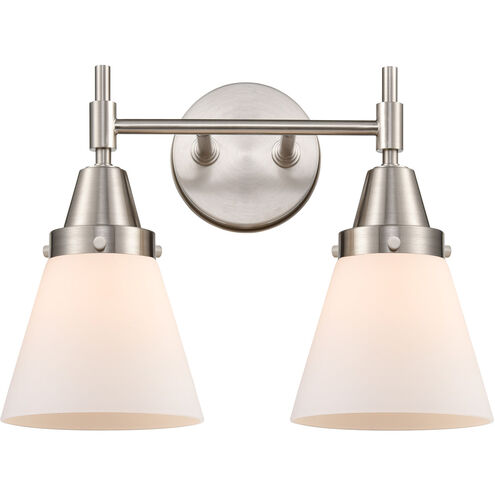 Caden LED 15.25 inch Satin Nickel Bath Vanity Light Wall Light in Matte White Glass