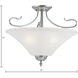 Elipse 3 Light 19 inch Brushed Nickel Semi Flush Mount Ceiling Light