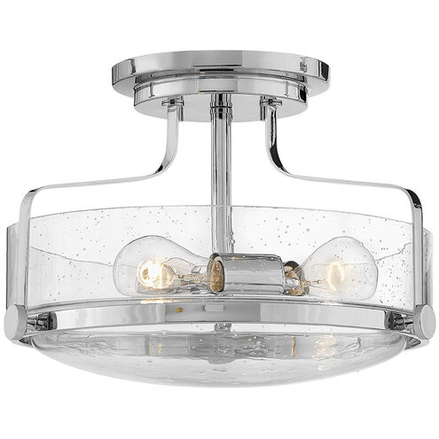 Harper 3 Light 14.5 inch Chrome Indoor Semi-Flush Mount Ceiling Light in Clear Seedy