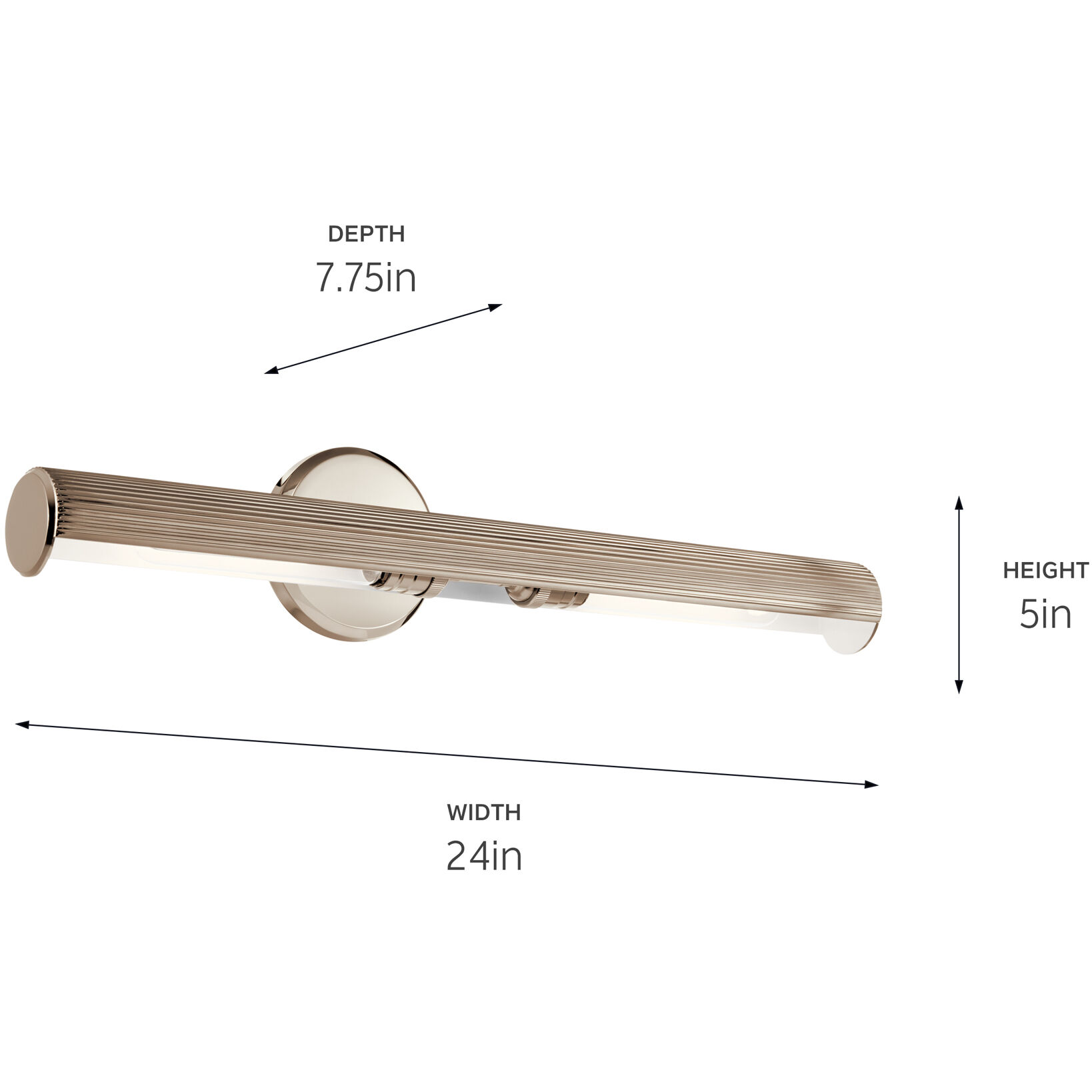 Midi 26 watt 24 inch Polished Nickel Picture Light Wall Light