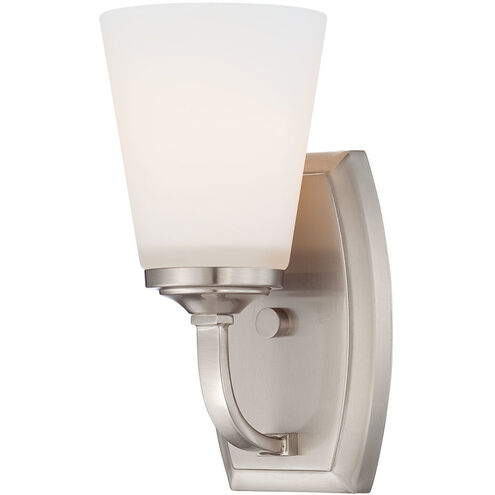 Overland Park 1 Light 9 inch Brushed Nickel Bath Light Wall Light