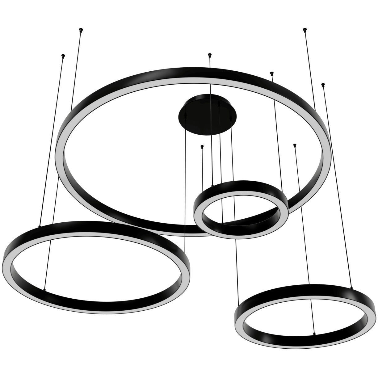 Aria LED 64 inch Polished Black Gunmetal Chrome Multi Port Pendant Ceiling Light