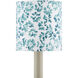 Block Print Aqua and White Drum Chandelier Shade