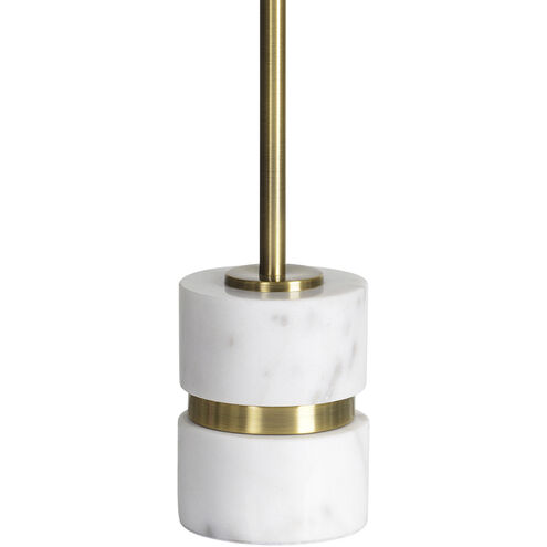 Talulla 28.75 inch 100 watt Antique Brushed Brass and White Table Lamps Portable Light, Set of 2