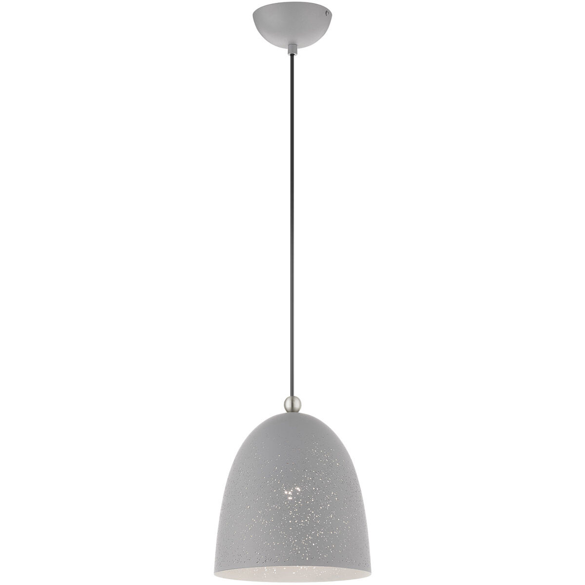 Arlington 1 Light 10 inch Nordic Gray with Brushed Nickel Accents Pendant Ceiling Light