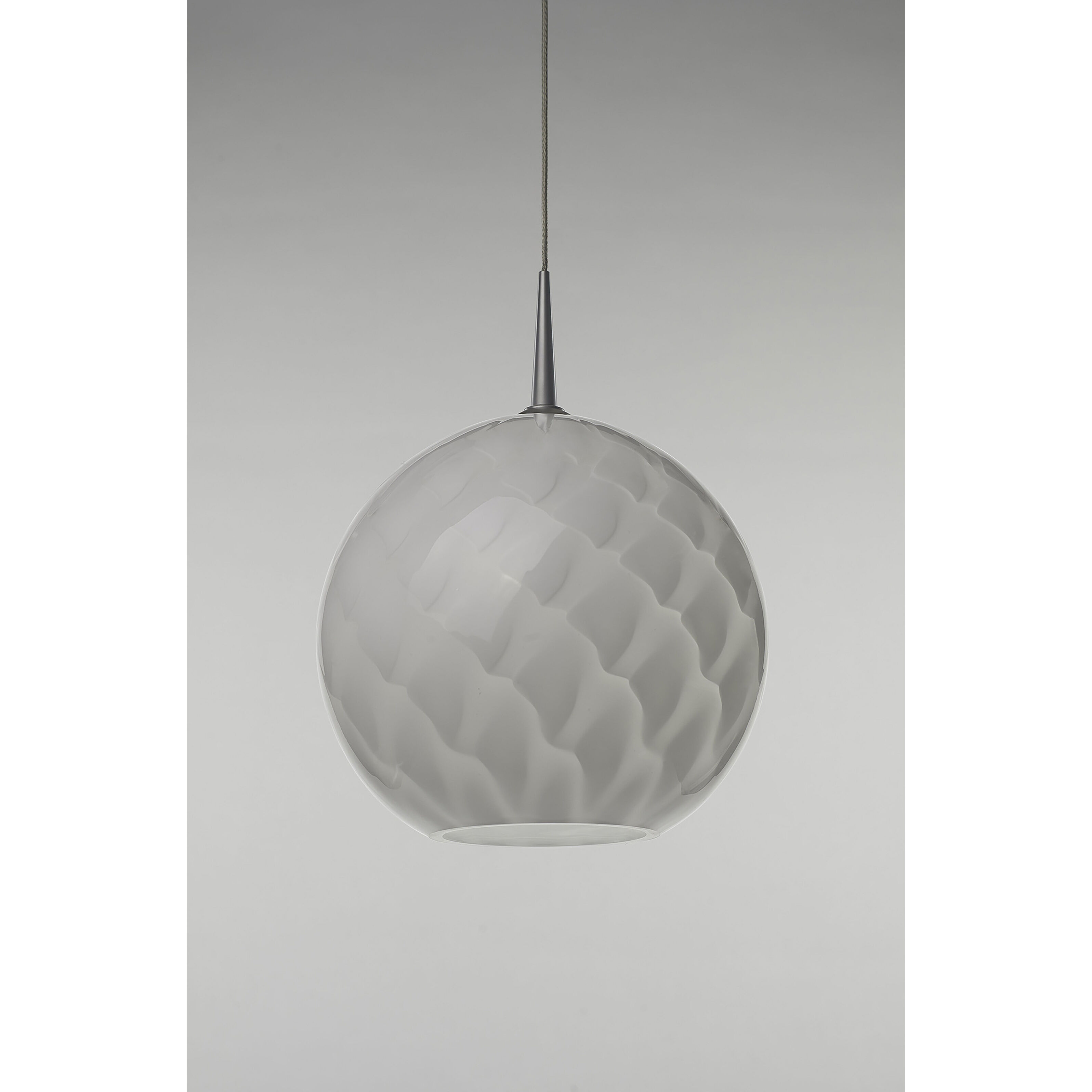 Sirena 1 Light 7.9 inch Matte Chrome Pendant Ceiling Light in White Glass