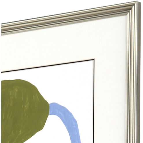 Florals Blue and Green and Multi and White Framed Art