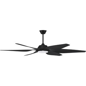 Zoom 66 inch Flat Black with Flat Black/Flat Black Blades Ceiling Fan
