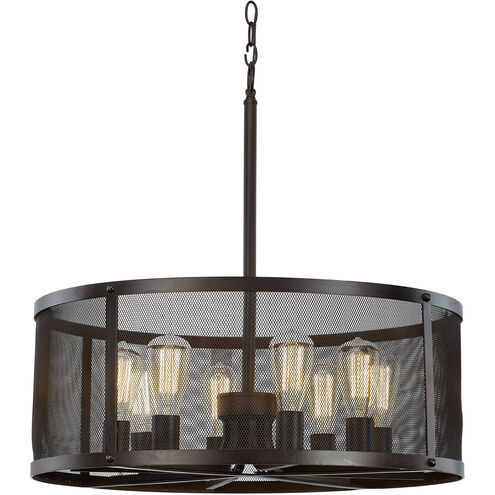 Mesh 8 Light 25 inch Rubbed Oil Bronze Pendant Ceiling Light
