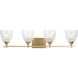 Drew & Jonathan Toffino 4 Light 36 inch Satin Brass Vanity Light Wall Light