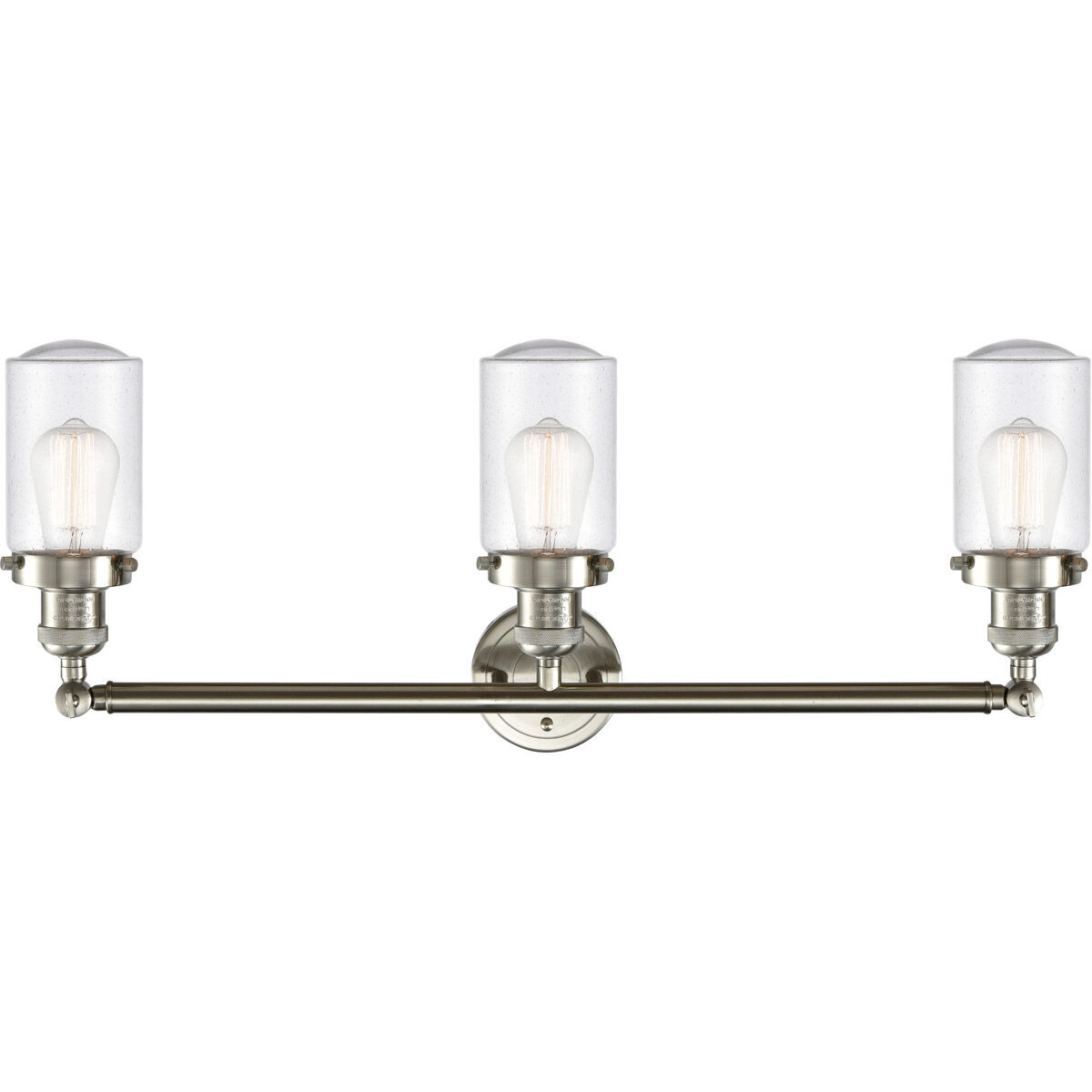 Franklin Restoration Dover LED 31 inch Brushed Satin Nickel Bath Vanity Light Wall Light in Seedy Glass, Franklin Restoration