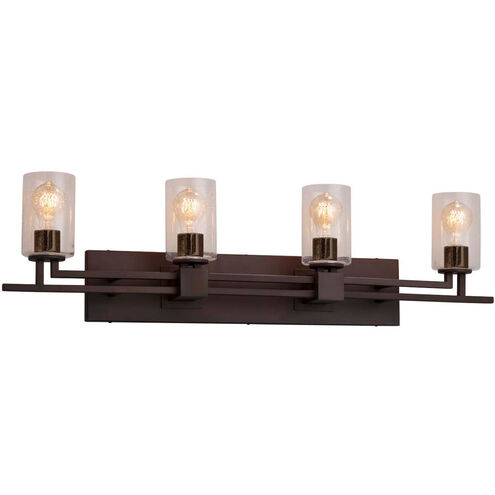 Fusion LED 36 inch Matte Black Bath Bar Wall Light in 2800 Lm LED, Oval, Seeded Fusion