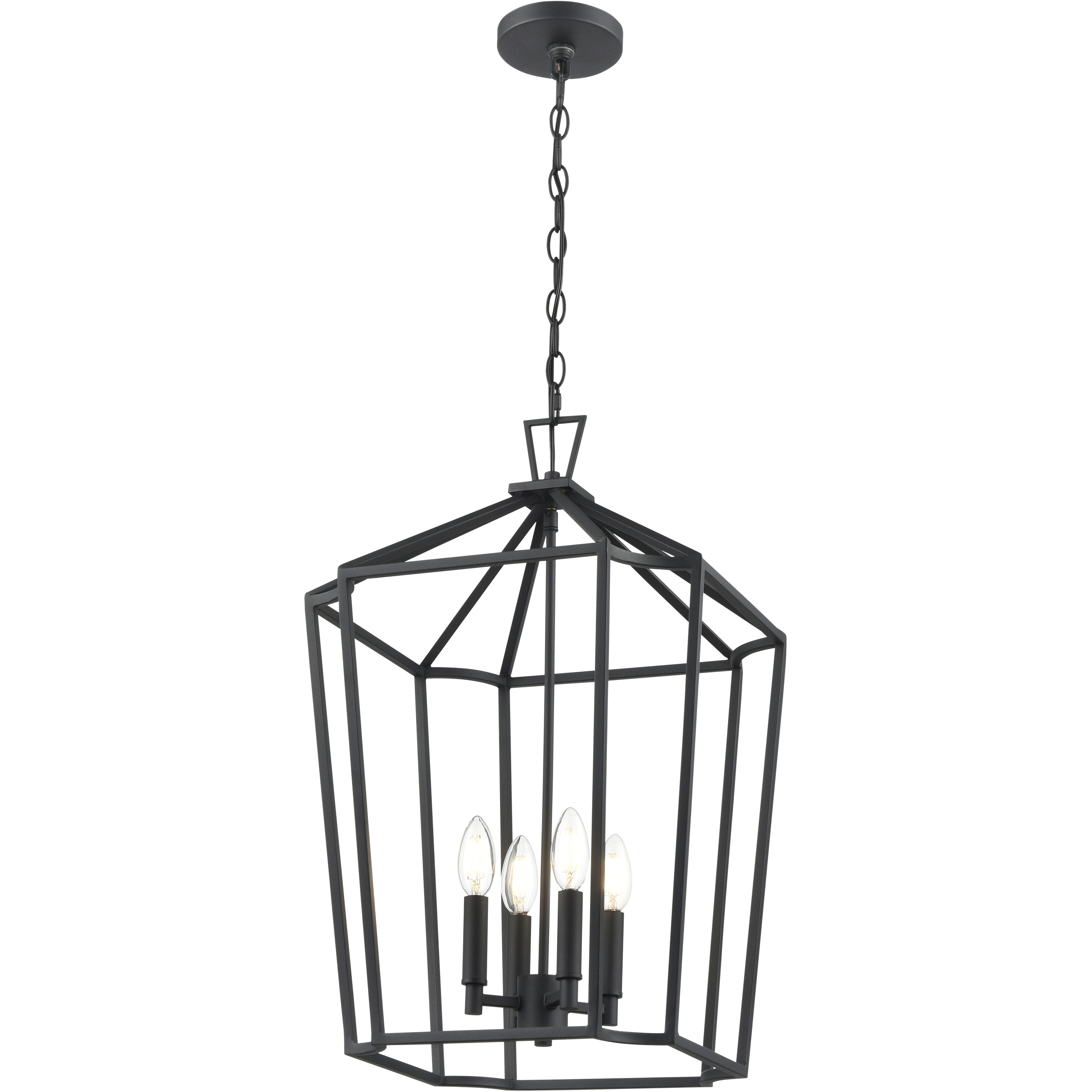 Hylena 4 Light 15 inch Textured Black Pendant Ceiling Light