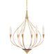 Ischia 6 Light 29.5 inch Antique Brass Chandelier Ceiling Light