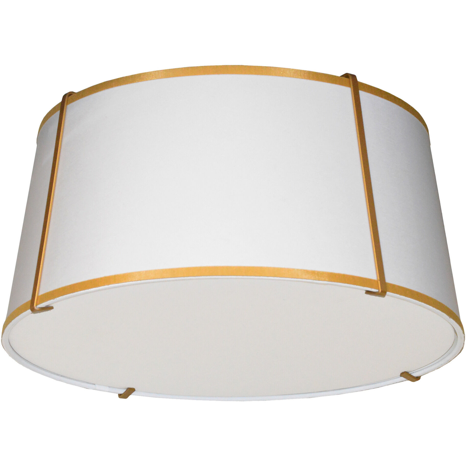 Trapezoid 3 Light 16 inch Gold with White Flush Mount Ceiling Light