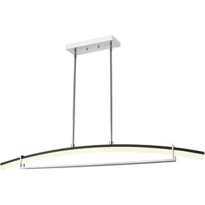 Arc LED 56.25 inch Chrome Linear Chandelier Ceiling Light