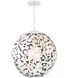 Groovy LED 24 inch Cream-Blue White Pendant Ceiling Light in 24in., Cream and Blue