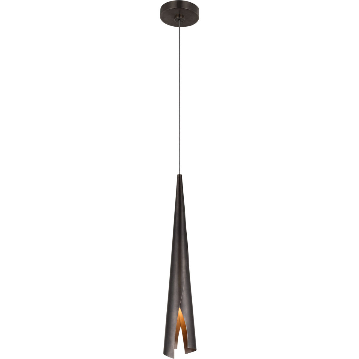 Kelly Wearstler Piel LED 3.5 inch Bronze Wrapped Pendant Ceiling Light